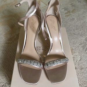 Pink champagne color sparkly heels occasion